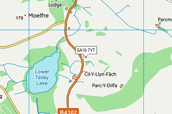 SA19 7YT map - OS VectorMap District (Ordnance Survey)