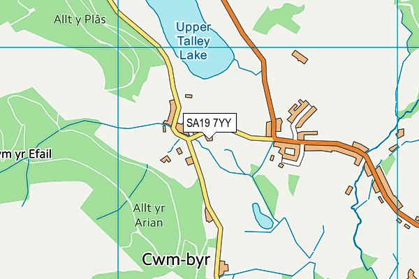 SA19 7YY map - OS VectorMap District (Ordnance Survey)