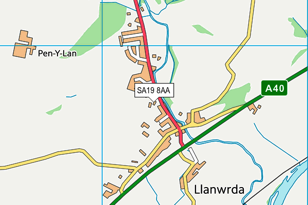 SA19 8AA map - OS VectorMap District (Ordnance Survey)