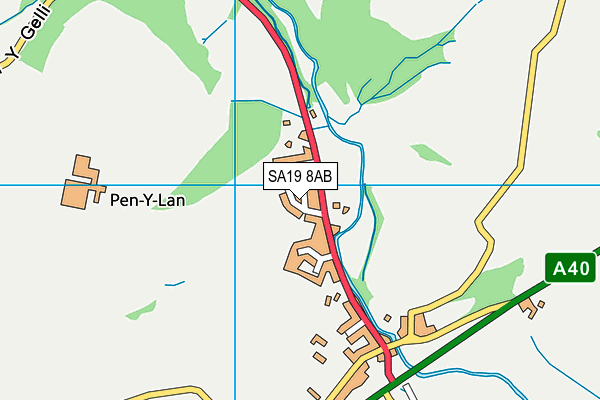 SA19 8AB map - OS VectorMap District (Ordnance Survey)