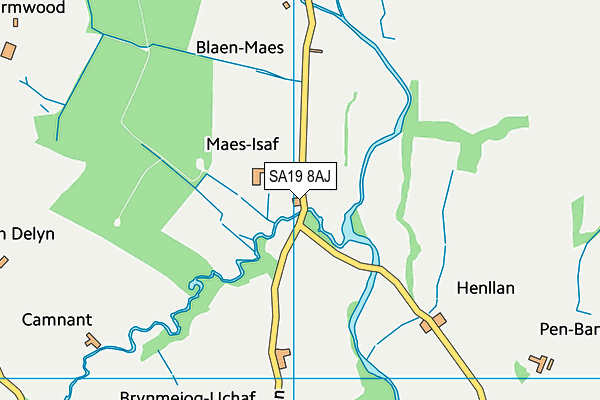 SA19 8AJ map - OS VectorMap District (Ordnance Survey)