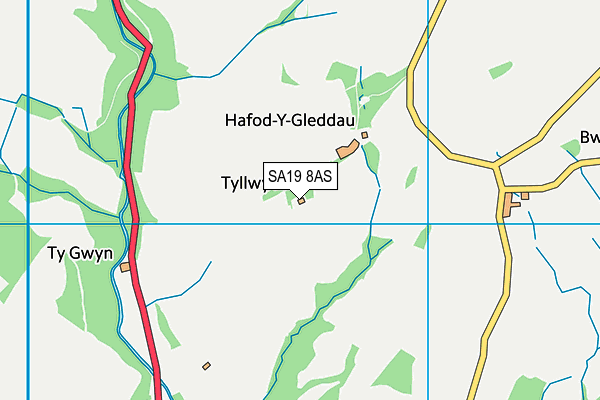 SA19 8AS map - OS VectorMap District (Ordnance Survey)