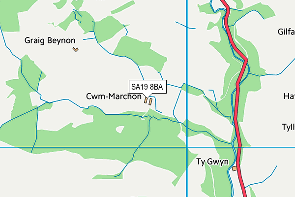 SA19 8BA map - OS VectorMap District (Ordnance Survey)