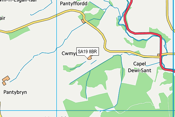 SA19 8BR map - OS VectorMap District (Ordnance Survey)