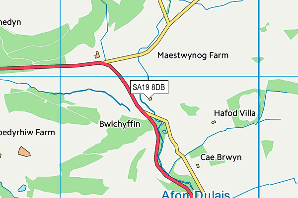 SA19 8DB map - OS VectorMap District (Ordnance Survey)