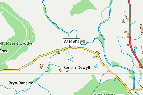 SA19 8DJ map - OS VectorMap District (Ordnance Survey)