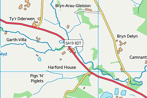 SA19 8DT map - OS VectorMap District (Ordnance Survey)