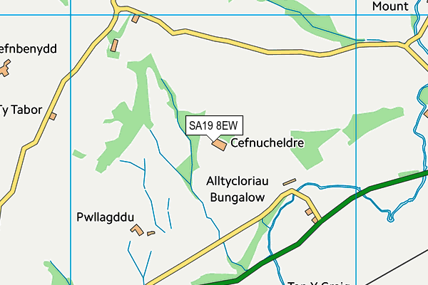 SA19 8EW map - OS VectorMap District (Ordnance Survey)