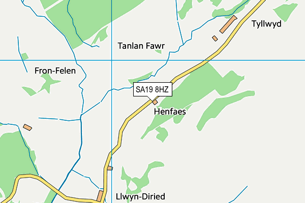 SA19 8HZ map - OS VectorMap District (Ordnance Survey)