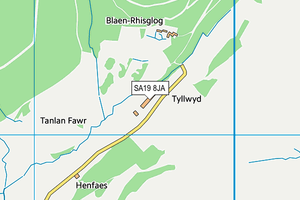 SA19 8JA map - OS VectorMap District (Ordnance Survey)