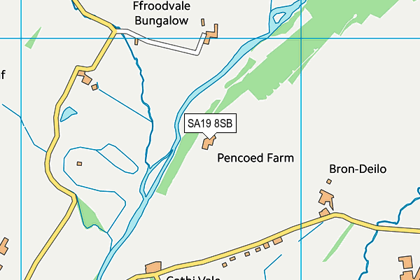 SA19 8SB map - OS VectorMap District (Ordnance Survey)