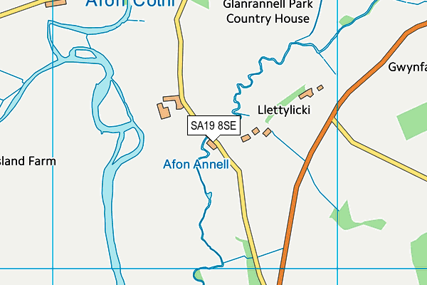 SA19 8SE map - OS VectorMap District (Ordnance Survey)