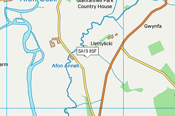 SA19 8SF map - OS VectorMap District (Ordnance Survey)