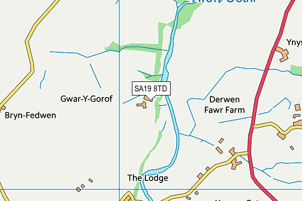 SA19 8TD map - OS VectorMap District (Ordnance Survey)