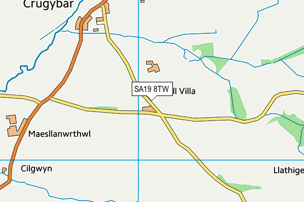 SA19 8TW map - OS VectorMap District (Ordnance Survey)