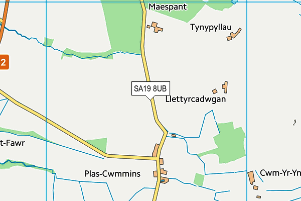 SA19 8UB map - OS VectorMap District (Ordnance Survey)