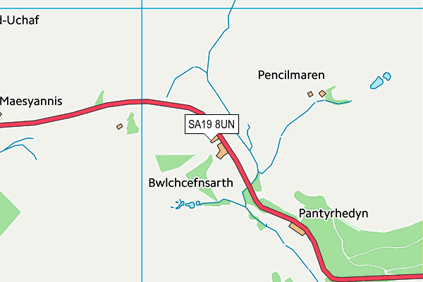 SA19 8UN map - OS VectorMap District (Ordnance Survey)