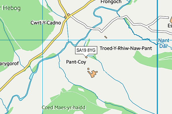 SA19 8YG map - OS VectorMap District (Ordnance Survey)