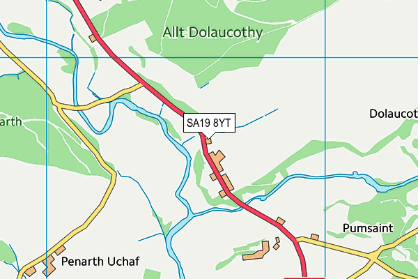 SA19 8YT map - OS VectorMap District (Ordnance Survey)