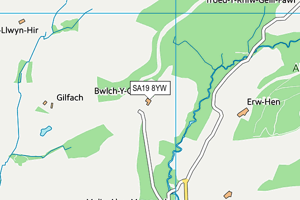 SA19 8YW map - OS VectorMap District (Ordnance Survey)