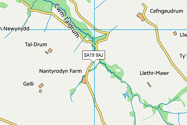 SA19 9AJ map - OS VectorMap District (Ordnance Survey)