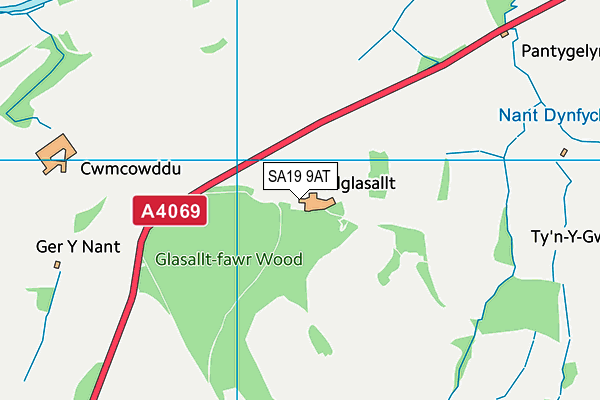 SA19 9AT map - OS VectorMap District (Ordnance Survey)