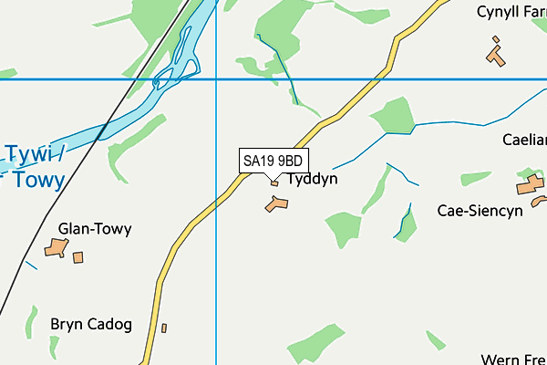 SA19 9BD map - OS VectorMap District (Ordnance Survey)