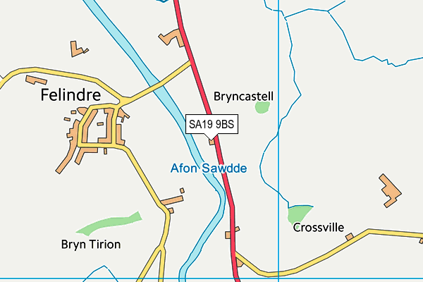 SA19 9BS map - OS VectorMap District (Ordnance Survey)