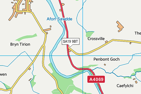 SA19 9BT map - OS VectorMap District (Ordnance Survey)