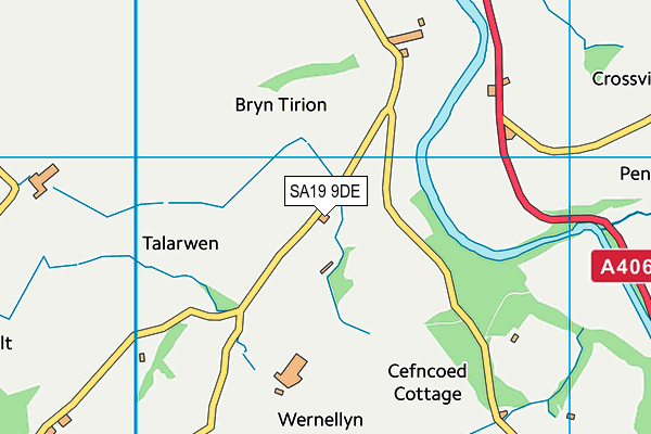 SA19 9DE map - OS VectorMap District (Ordnance Survey)