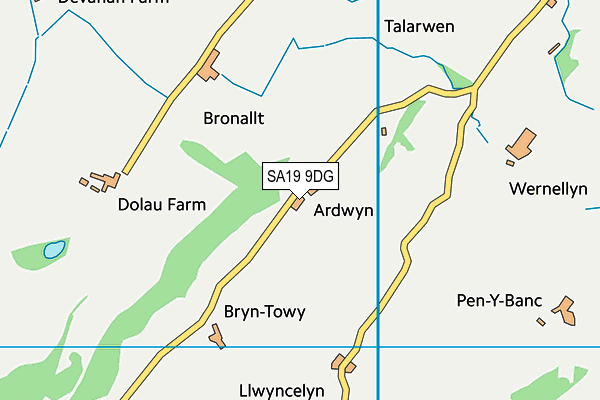 SA19 9DG map - OS VectorMap District (Ordnance Survey)