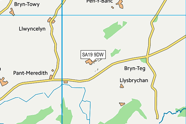 SA19 9DW map - OS VectorMap District (Ordnance Survey)