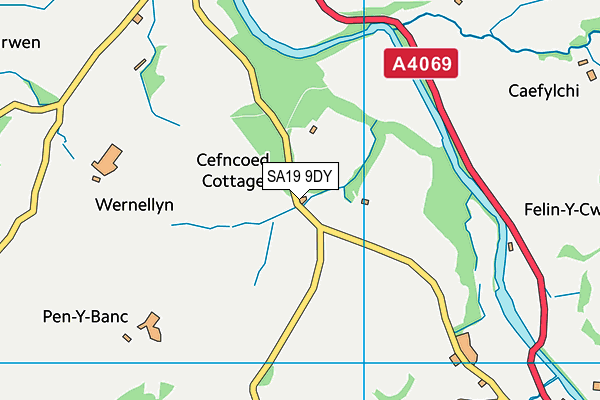 SA19 9DY map - OS VectorMap District (Ordnance Survey)