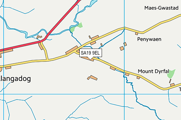 SA19 9EL map - OS VectorMap District (Ordnance Survey)