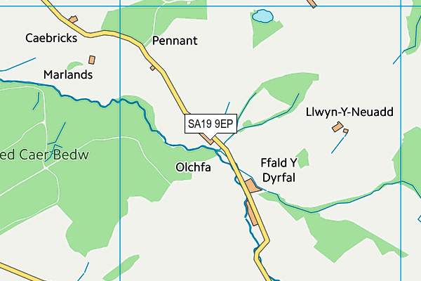 SA19 9EP map - OS VectorMap District (Ordnance Survey)