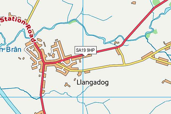 Llangadog C.P. School map (SA19 9HP) - OS VectorMap District (Ordnance Survey)