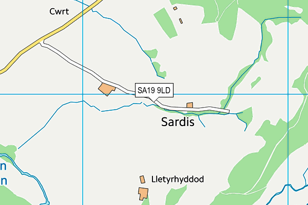 SA19 9LD map - OS VectorMap District (Ordnance Survey)