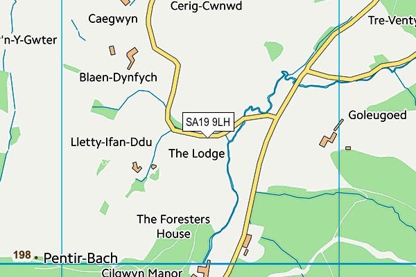 SA19 9LH map - OS VectorMap District (Ordnance Survey)