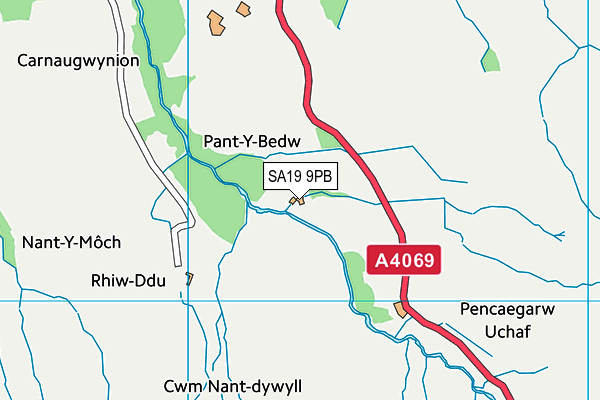 SA19 9PB map - OS VectorMap District (Ordnance Survey)