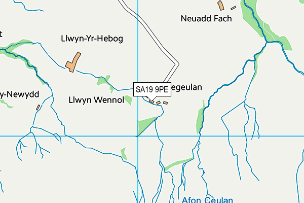 SA19 9PE map - OS VectorMap District (Ordnance Survey)