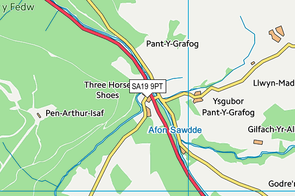 SA19 9PT map - OS VectorMap District (Ordnance Survey)