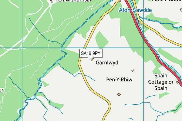 SA19 9PY map - OS VectorMap District (Ordnance Survey)