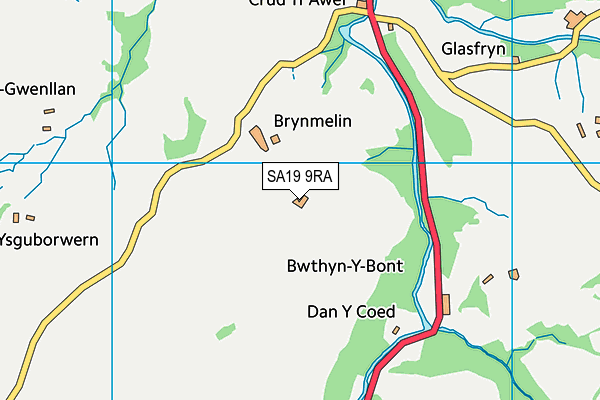 SA19 9RA map - OS VectorMap District (Ordnance Survey)