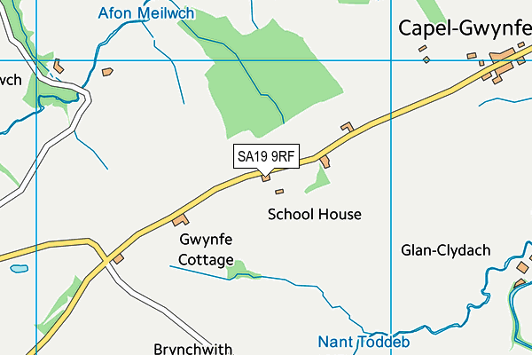 SA19 9RF map - OS VectorMap District (Ordnance Survey)