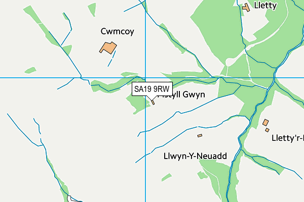 SA19 9RW map - OS VectorMap District (Ordnance Survey)