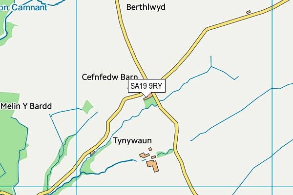 SA19 9RY map - OS VectorMap District (Ordnance Survey)