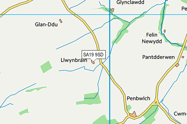 SA19 9SD map - OS VectorMap District (Ordnance Survey)