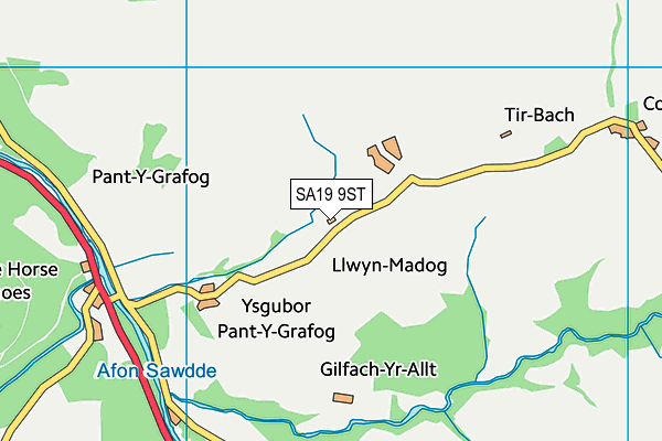 SA19 9ST map - OS VectorMap District (Ordnance Survey)