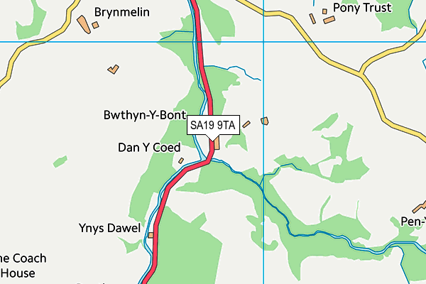 SA19 9TA map - OS VectorMap District (Ordnance Survey)