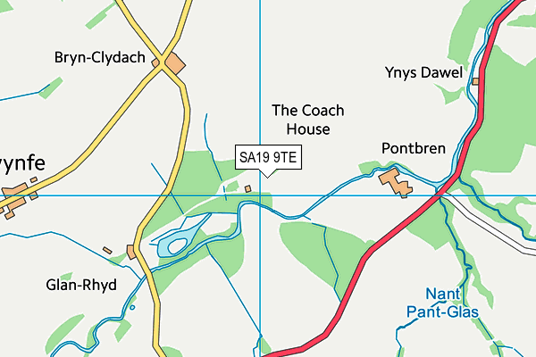 SA19 9TE map - OS VectorMap District (Ordnance Survey)